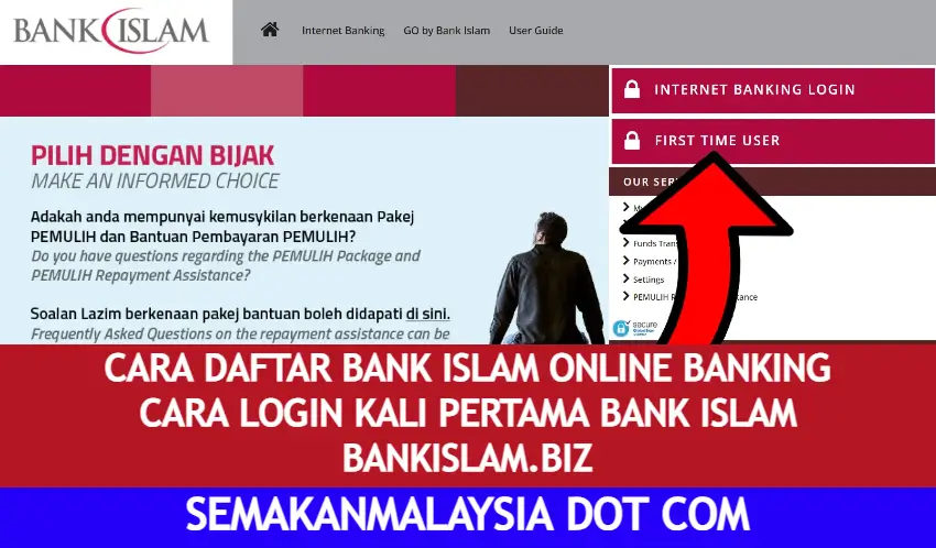 cara daftar bank islam online banking